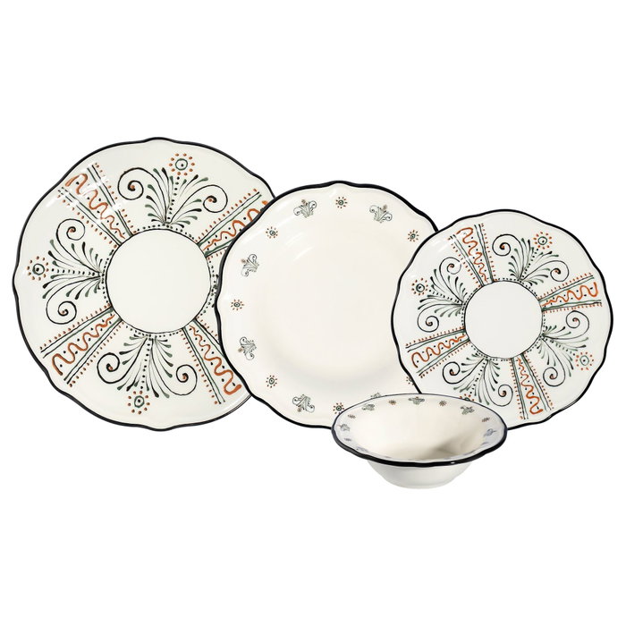 Hermia Helen Fulya 24 Ytkm Juego de Cena de Porcelana Multicolor de 24 Piezas